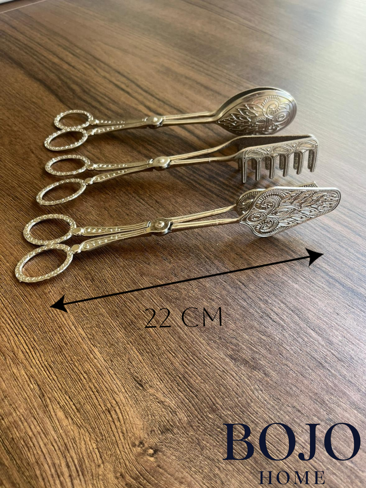BOJO Home 3 Parça Silver Gümüş Metalik Renk Servis Maşa Seti – Salata, Kek ve Sunum İçin Mutfak Hediyesi