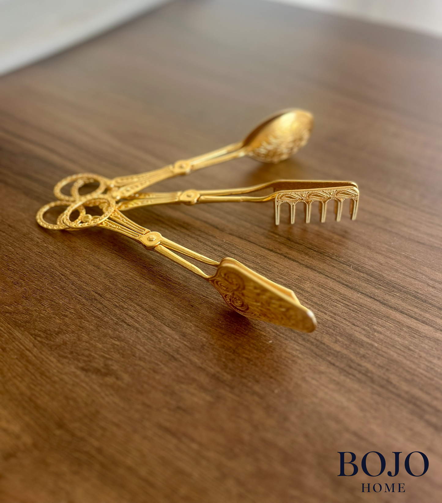 BOJO Home 3 Parça Gold Servis, Sunum, Salata/Kek Maşası